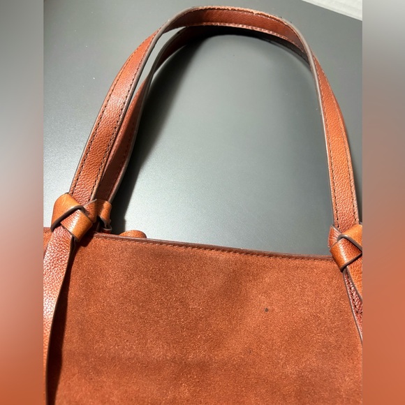 FOSSIL Rayna Brown Suede Leather Tote Bag - Picture 10 of 12
